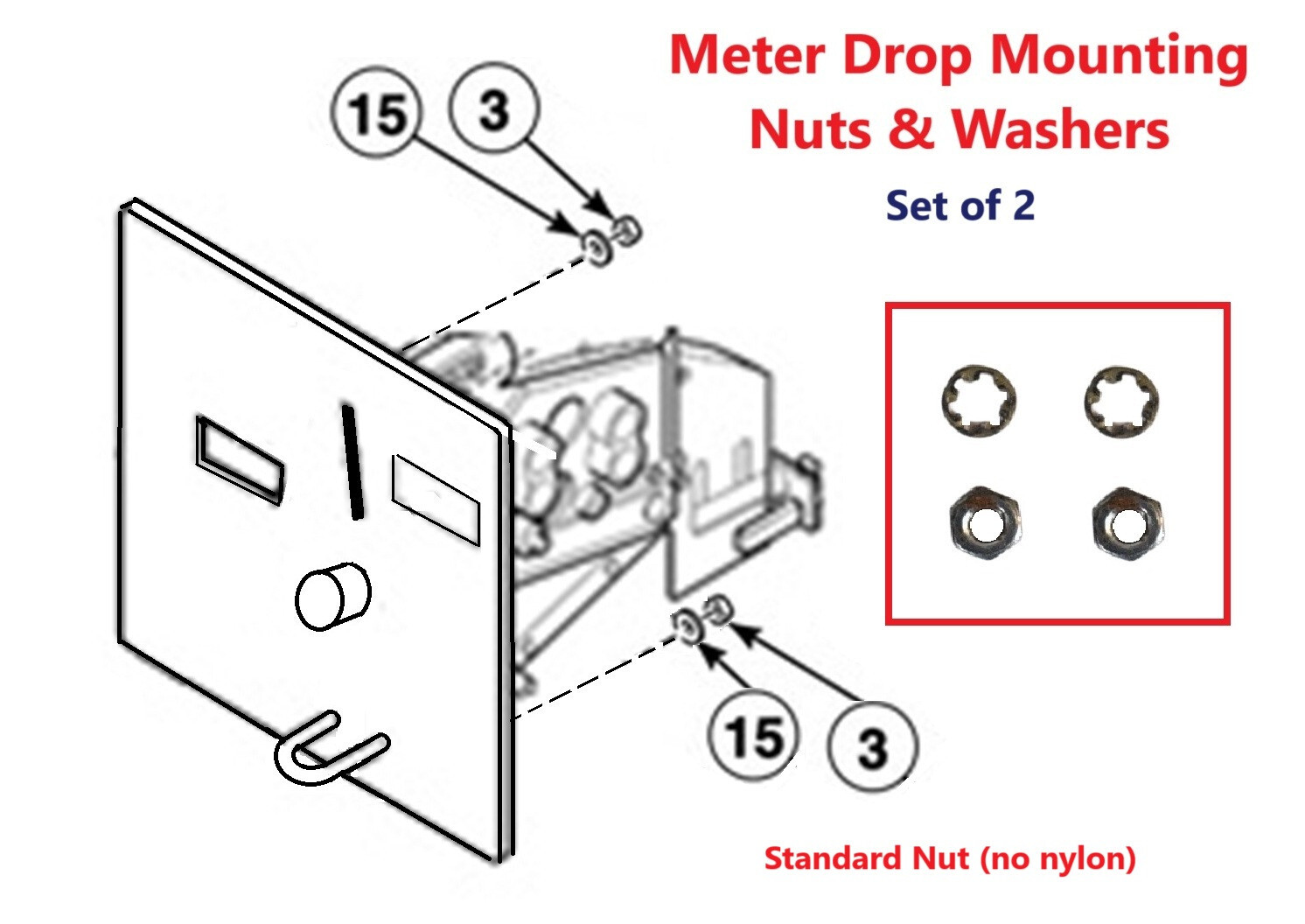 2 Alliance Washer Coin Drop Meter CARRIAGE NUTS F200003000P F0370410-10P F430231