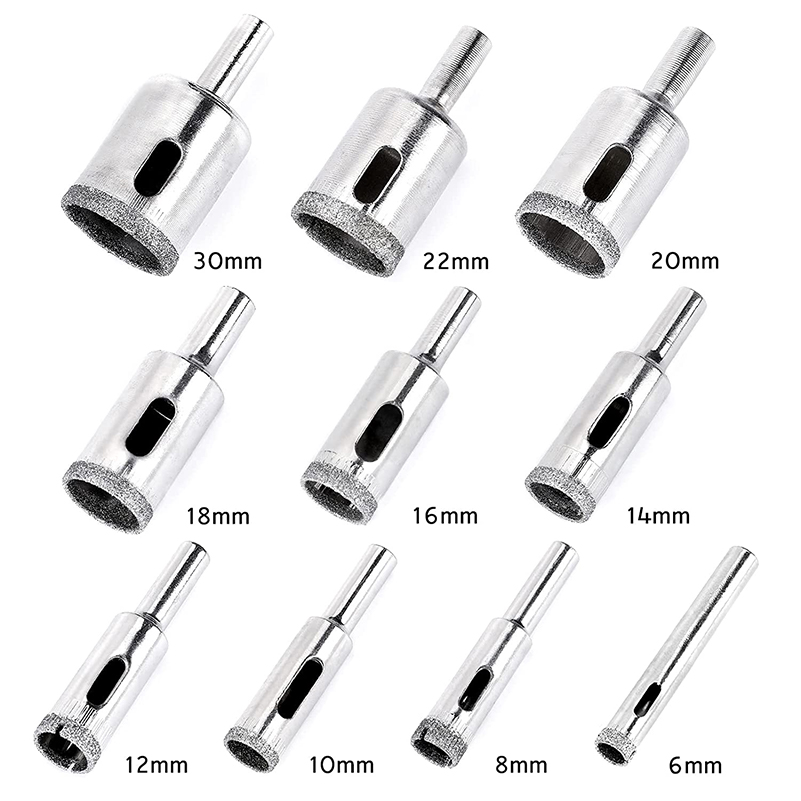 10pcs Diamond Hole Saw Kit Drill Bits Set Cutter Glass Ceramic Tile Porcelain