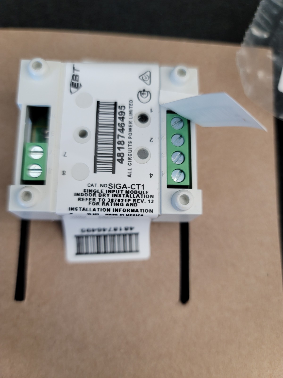 NEW- EDWARD SIGA-CT1 SINGLE INPUT MODULE SIGNALING DEVICE