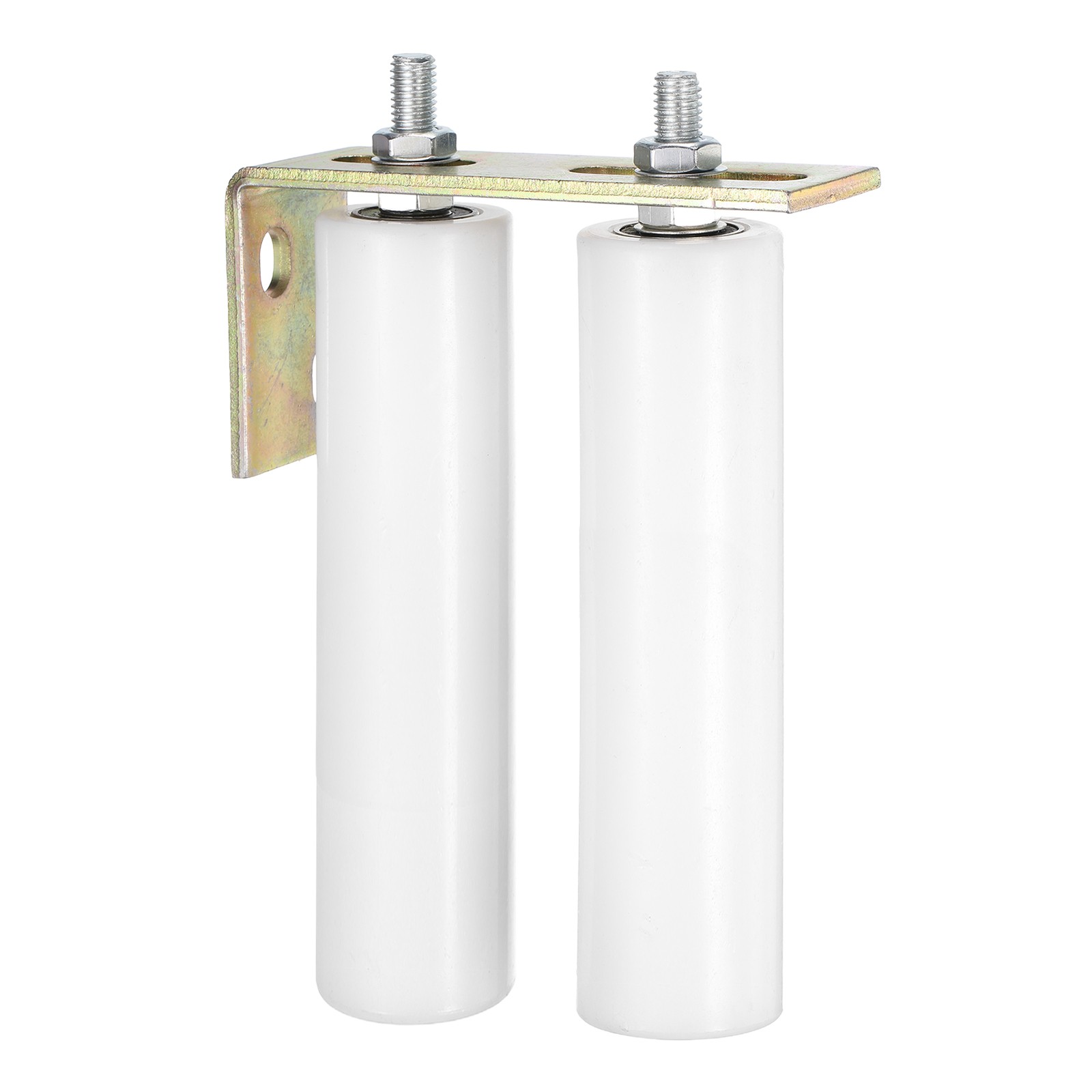 2Pcs Slide Gate Guide Roller 8" Nylon Gate Support Rollers with Bracket White