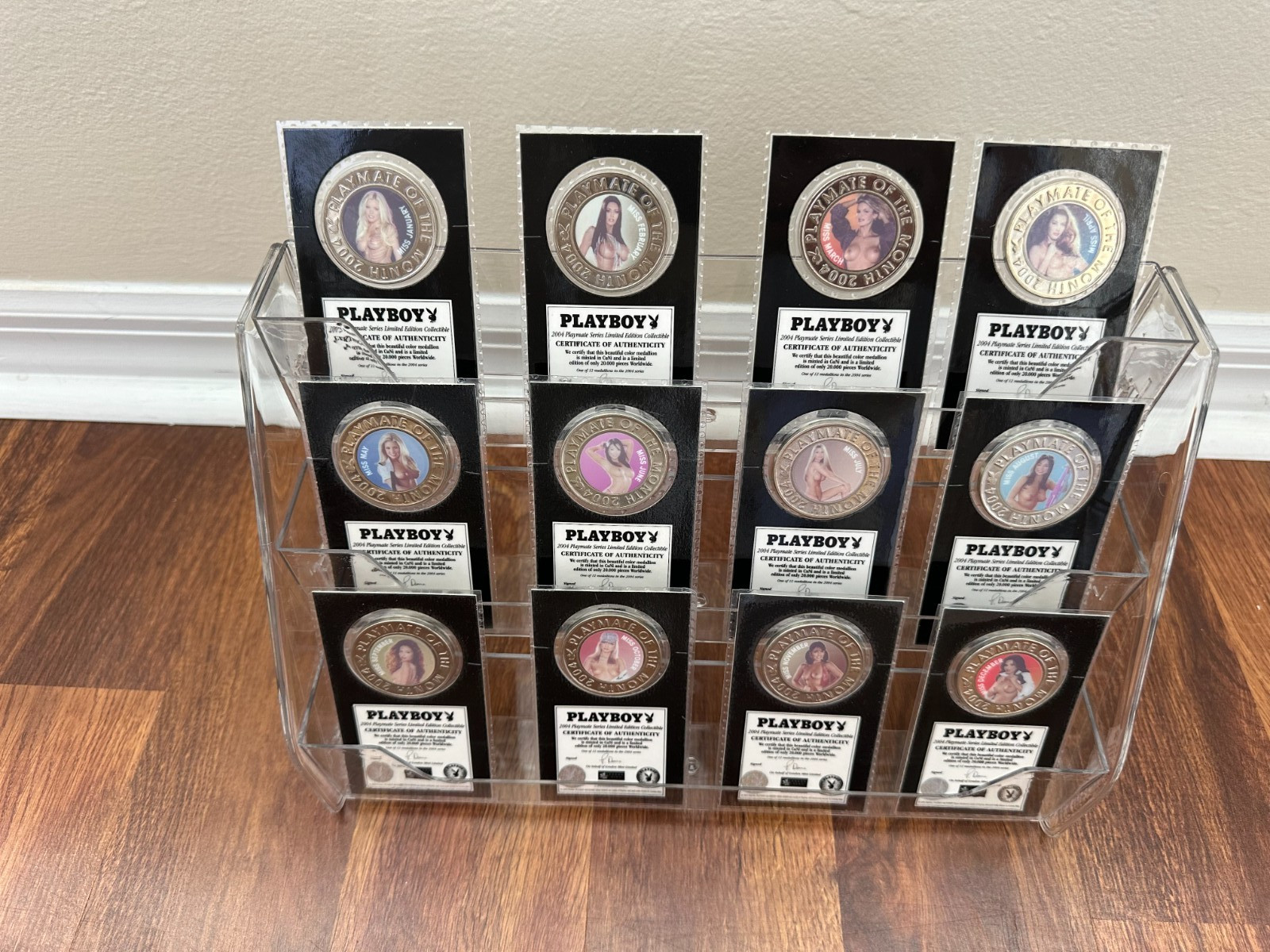 RARE! COMPLETE 2004 LIMITED EDITION 12 PLAYBOY PLAYMATES COLLECTIBLE COINS! NEW!