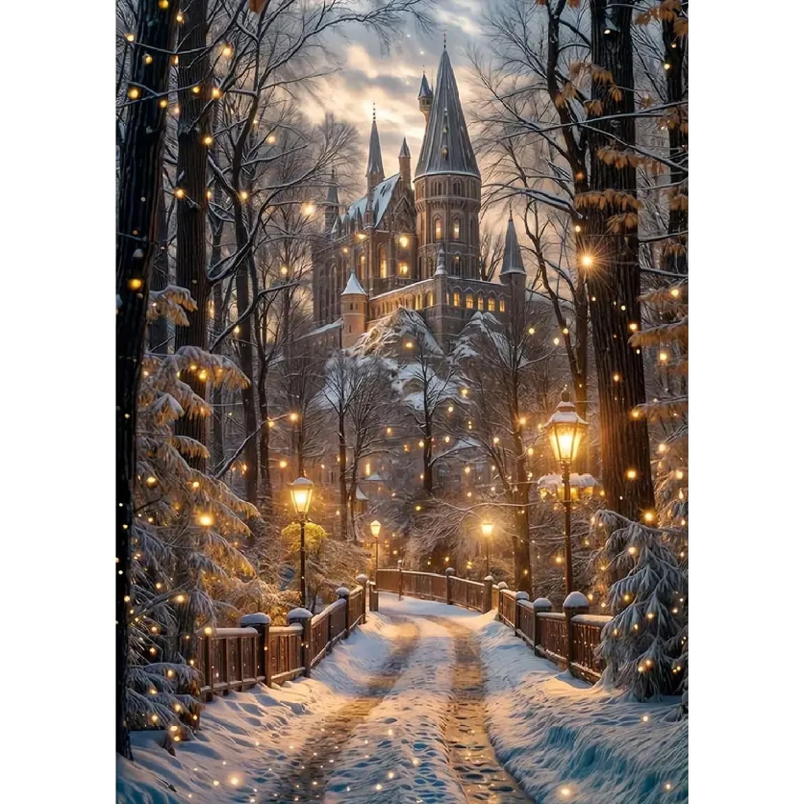 STGLCR Christmas Night Castle Diamond 16x12 inches,