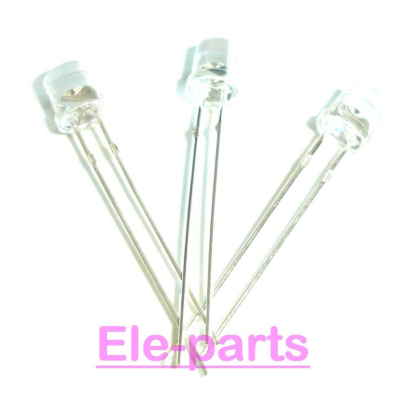 100 PCS LED 5MM DIP-2 Flat top Red LED Light Emitting Diode Lamp