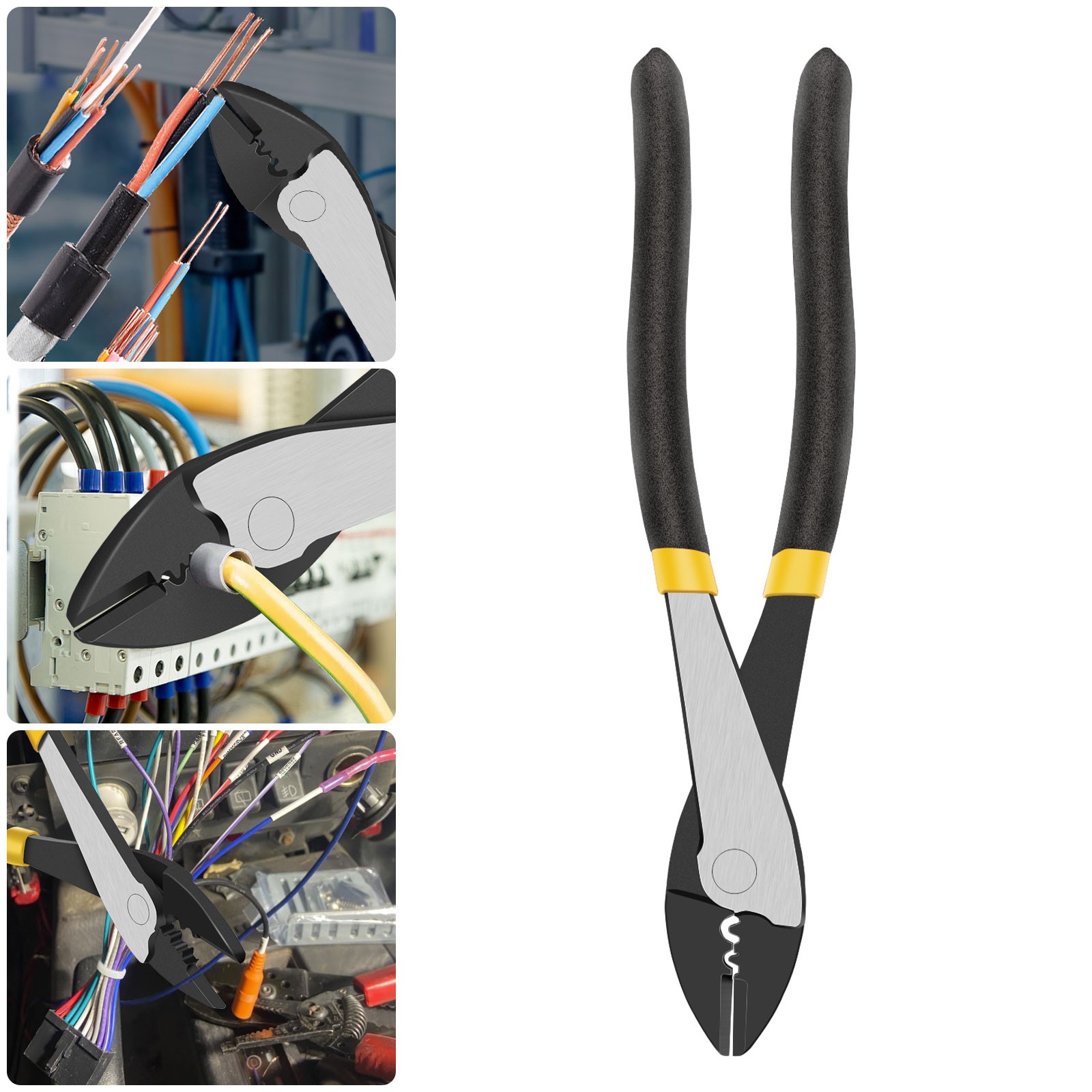 Wire Crimper Cutter Tool 10–22 AWG Heavy Duty Crimping Tool for Electrical Work