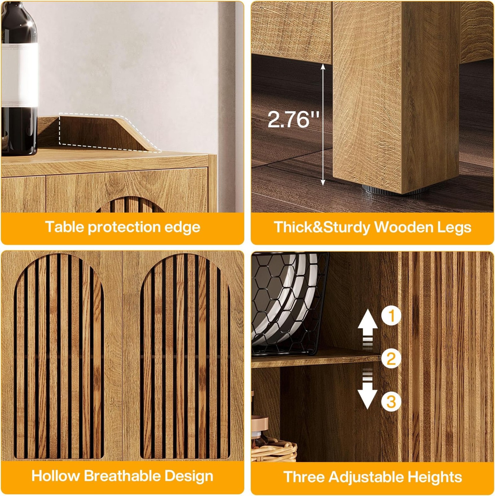 Sleek Sideboard Buffet,Storage Cabinet