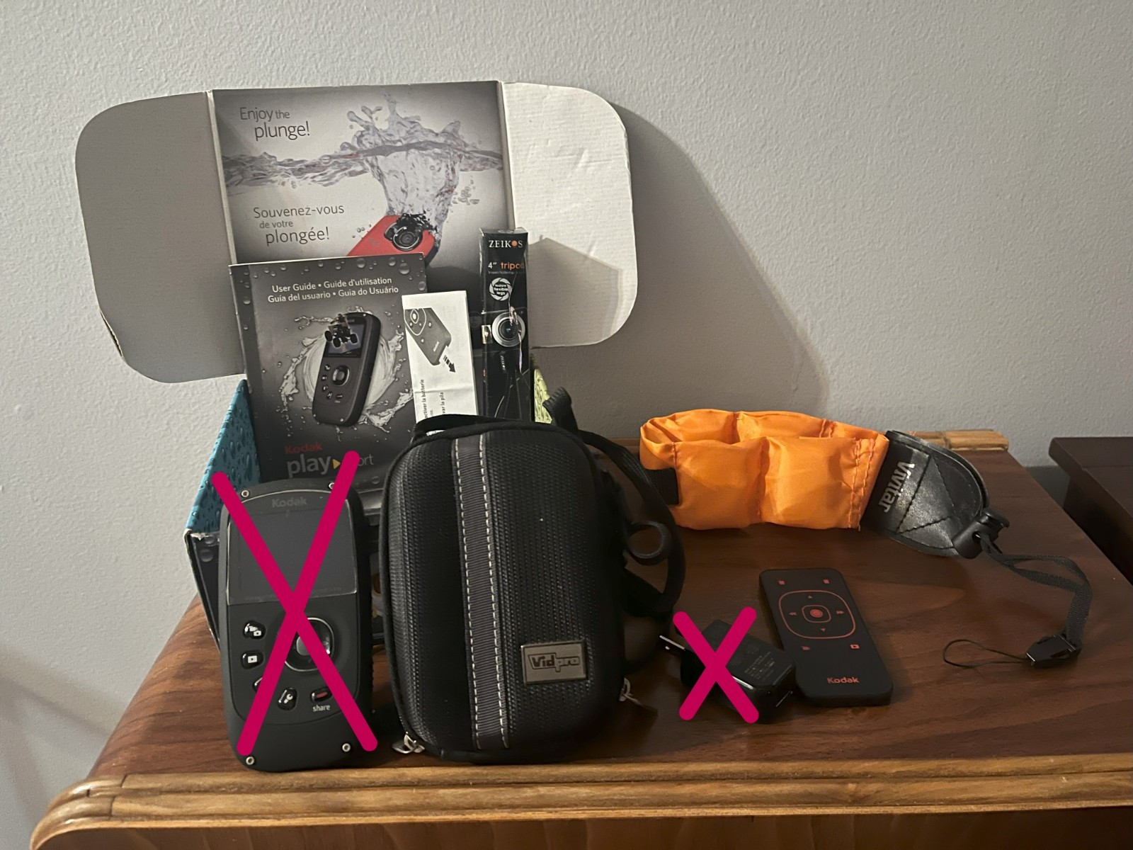 Kodak PlaySport Zx5 Video Camera Box Manual & Large Accessory Bundle Only