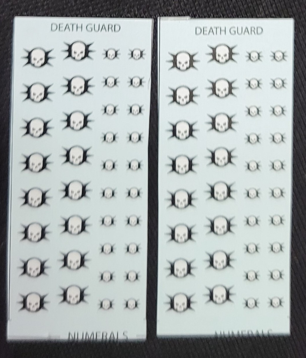 Death Guard 2x Transfer Sheet Astartes Legion Imperialis Warhammer Marines