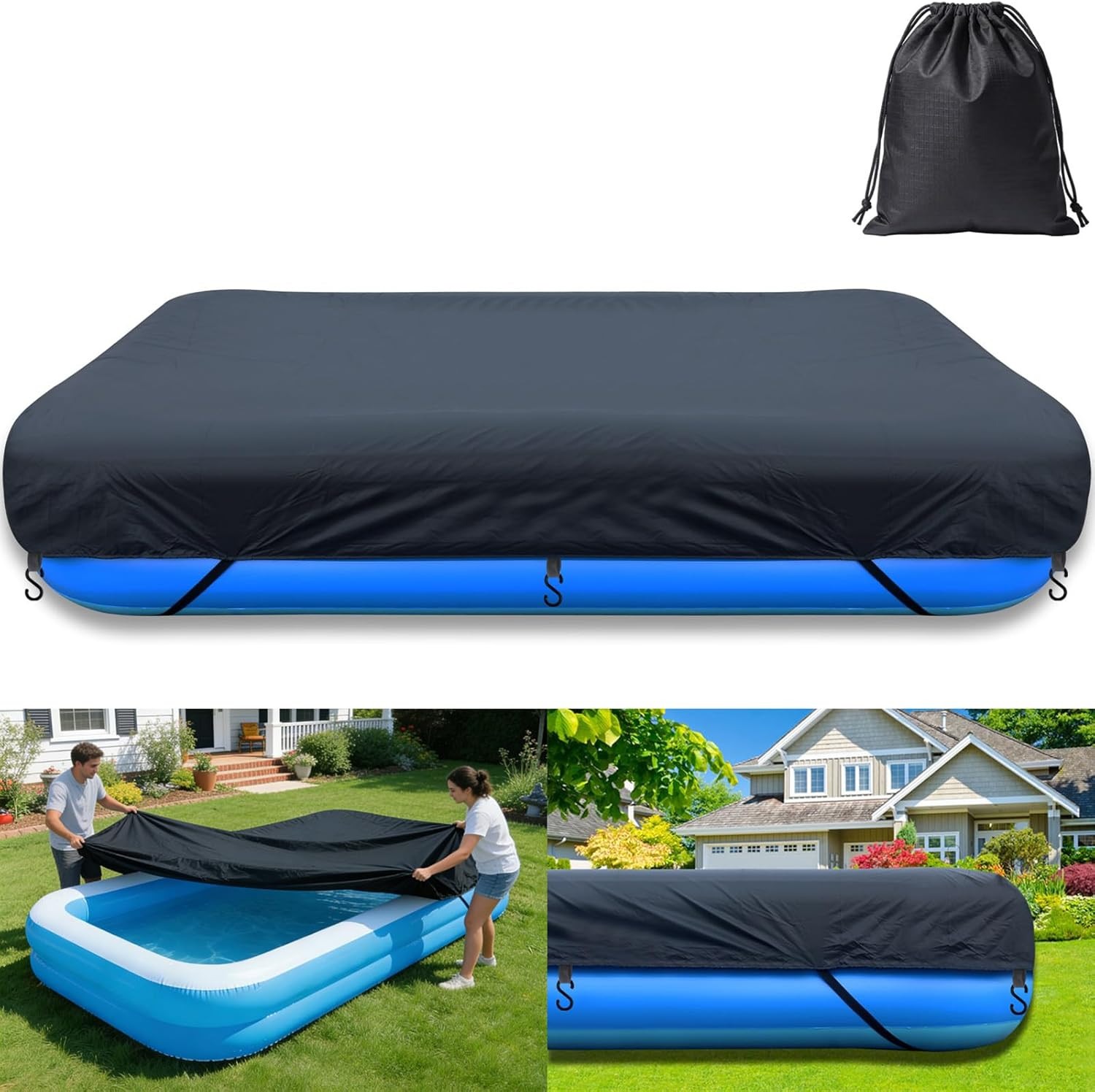 Rectangle Inflatable Pool Cover Inflatable Rectangular Adult Pool Covers above G