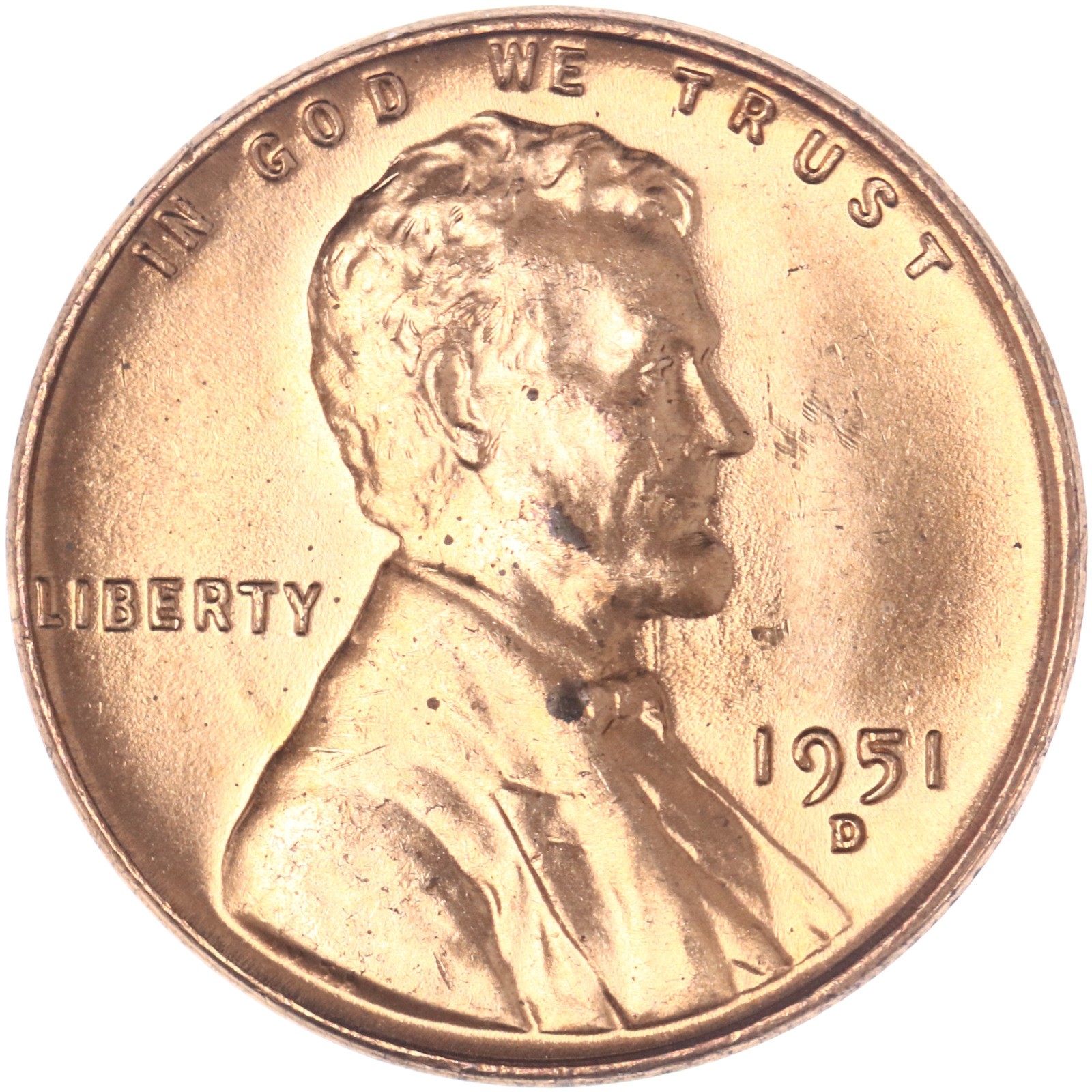 1951 D Lincoln Wheat Cent BU Penny US Coin