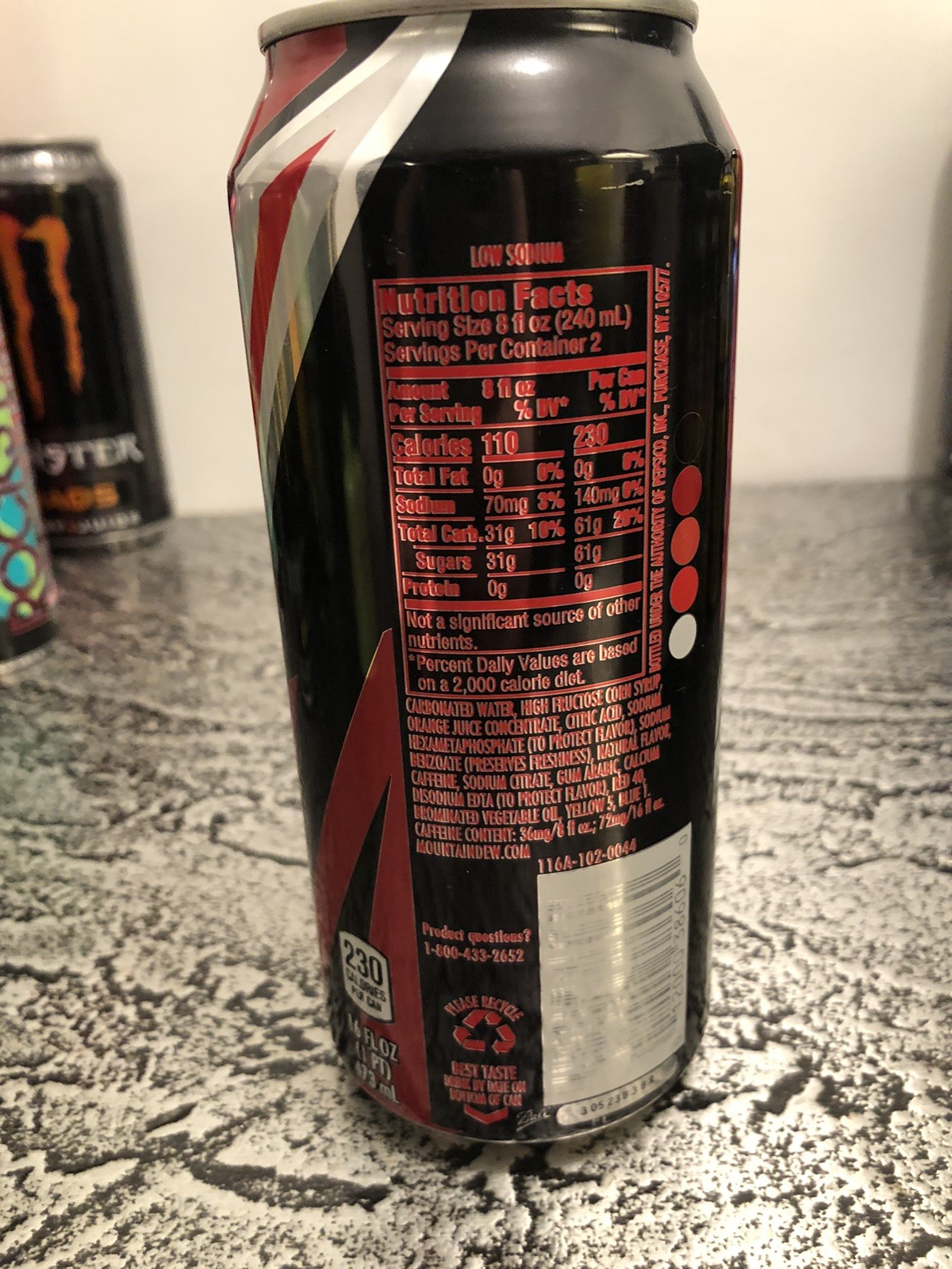 Mountain Dew Code Red 16oz Tall Boy Can FULL