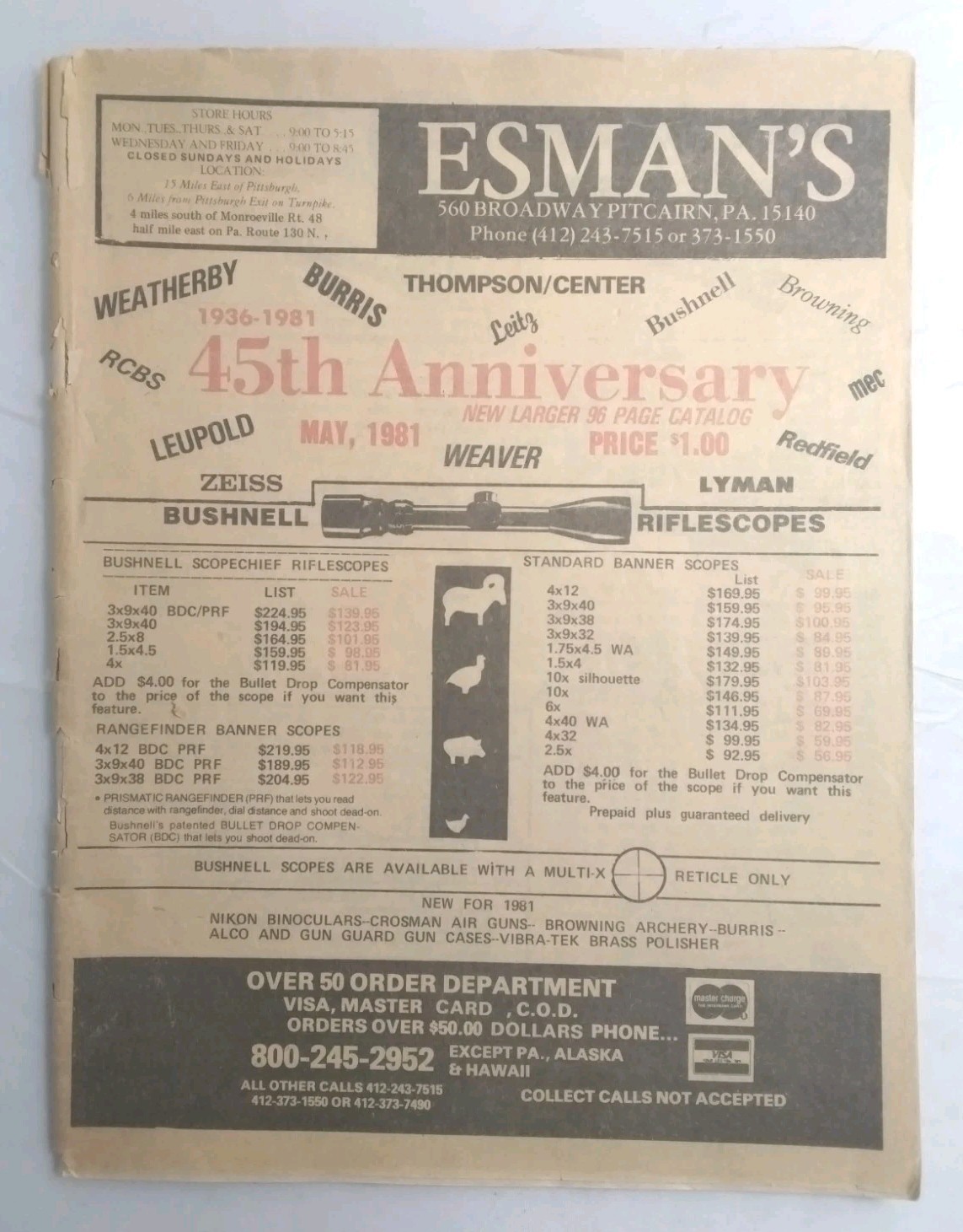 Esmans 45th Anniversary Catalog 1981 Softcover