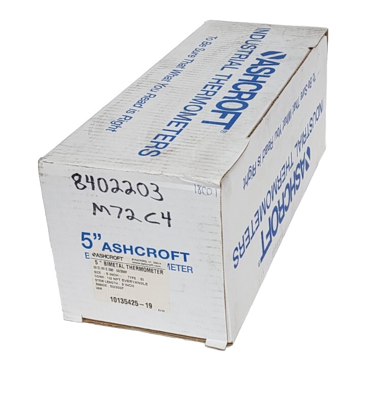 NIB ASHCROFT 50 EI 60 E 090 50/300F 5'' BIMETAL THERMOMETER 50EI60E090