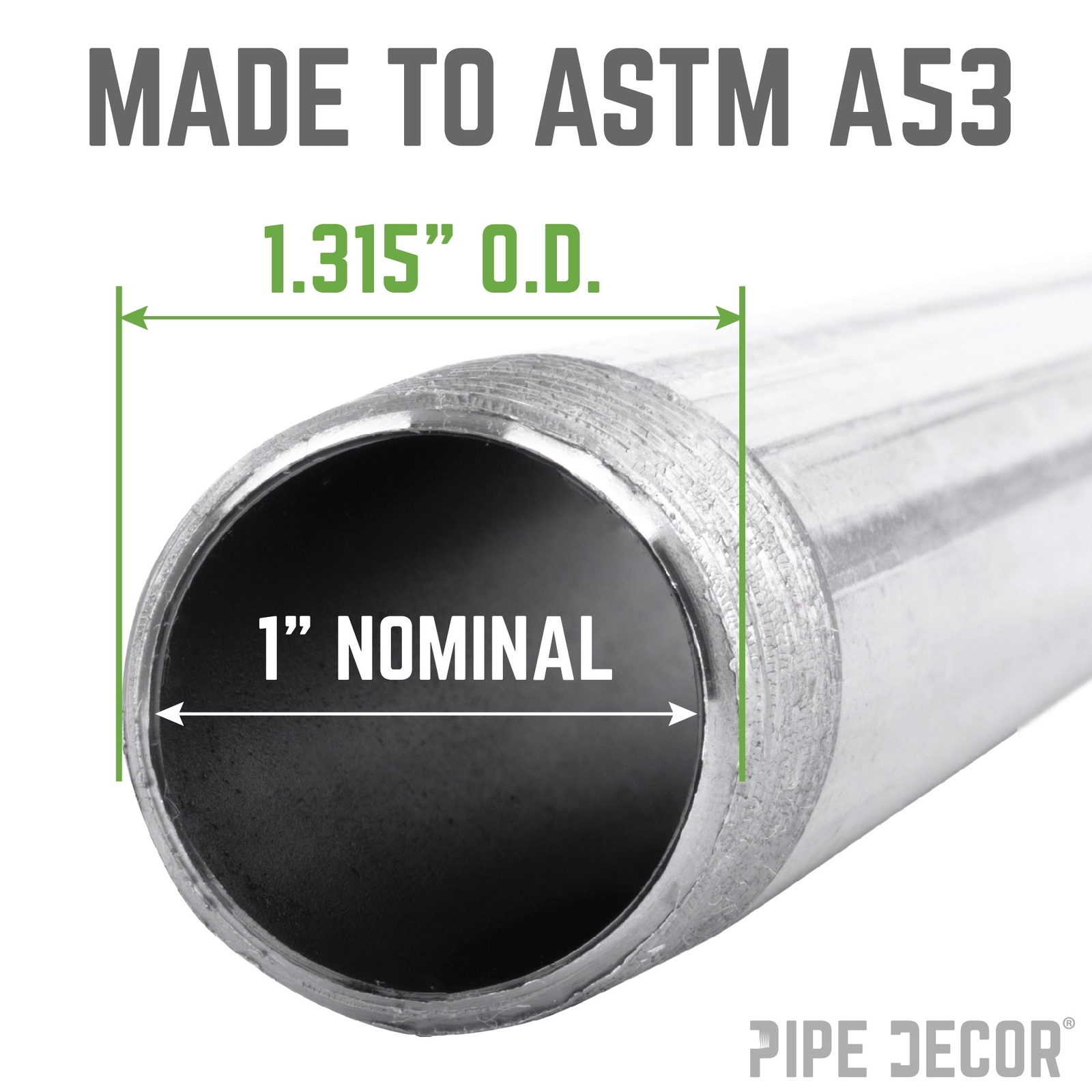 1 in. x 24 in. Galvanized Steel Pipe