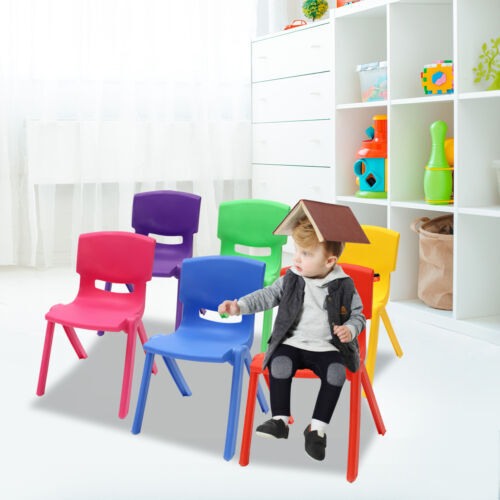 6 Pcs Thickened Kindergarten Multicolor Chairs Stackable Kids Plastic Chairs