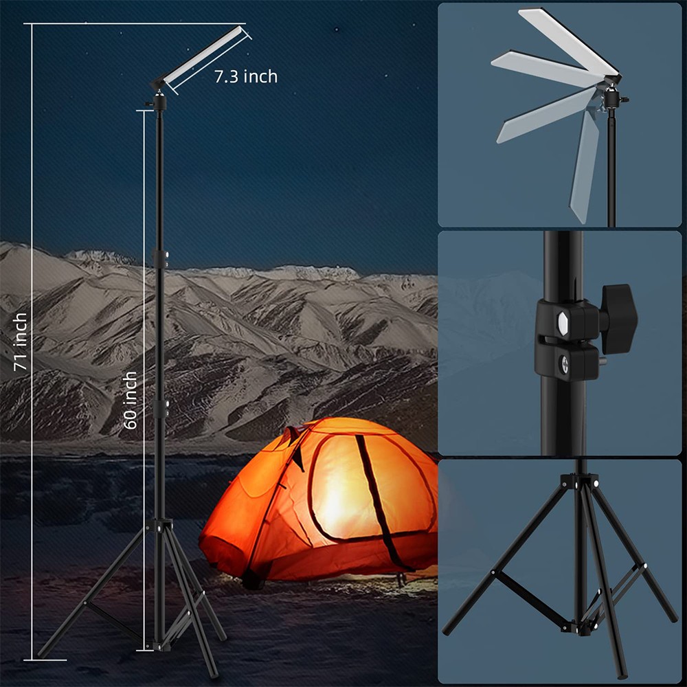 Outdoor Camping Light Super Bright LED Grill Work Light Stand Telescoping Tripod