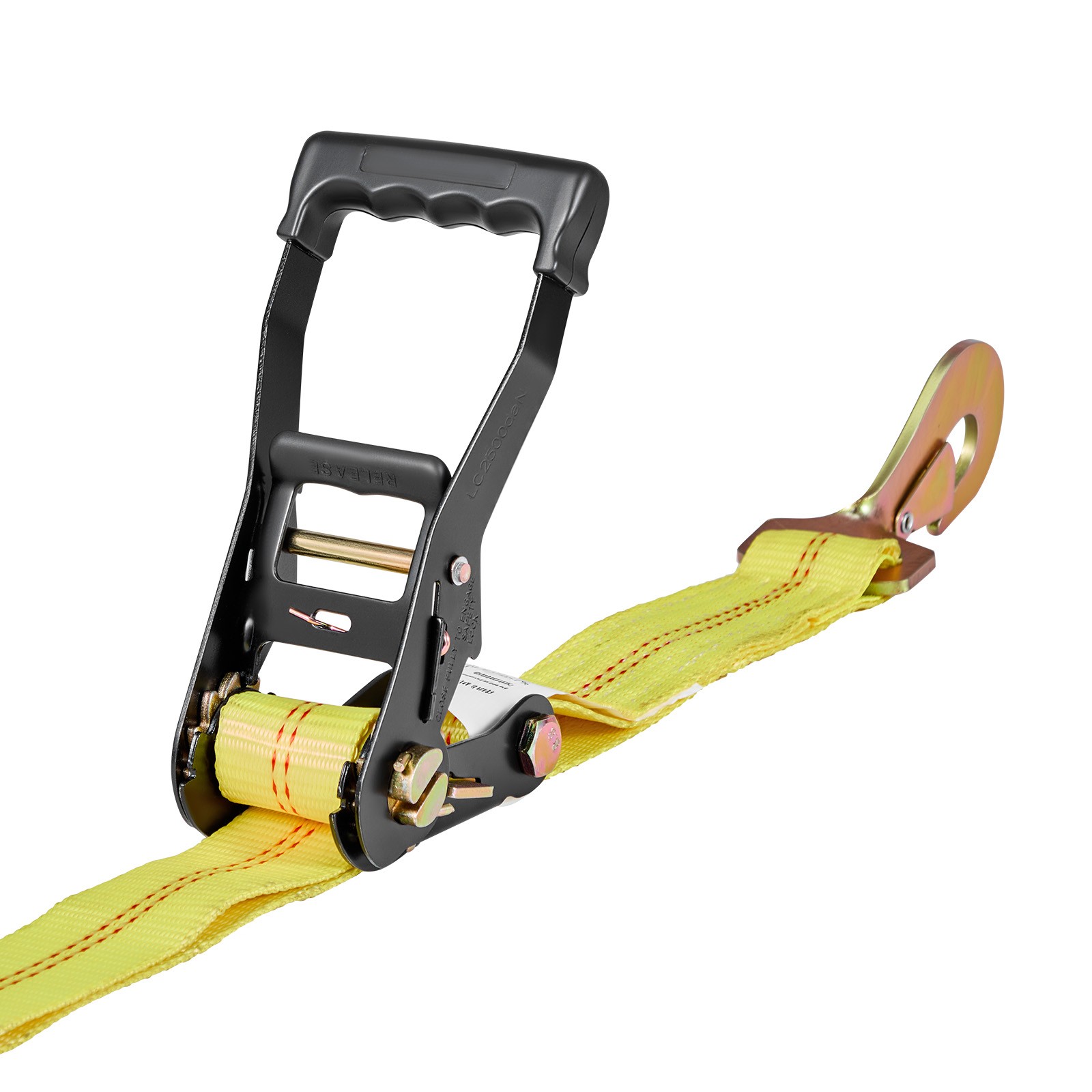 4 Set Wheel Chock Tie-Down Kit Flatbed Ratchet Tie Down Strap w/Spring Hooks