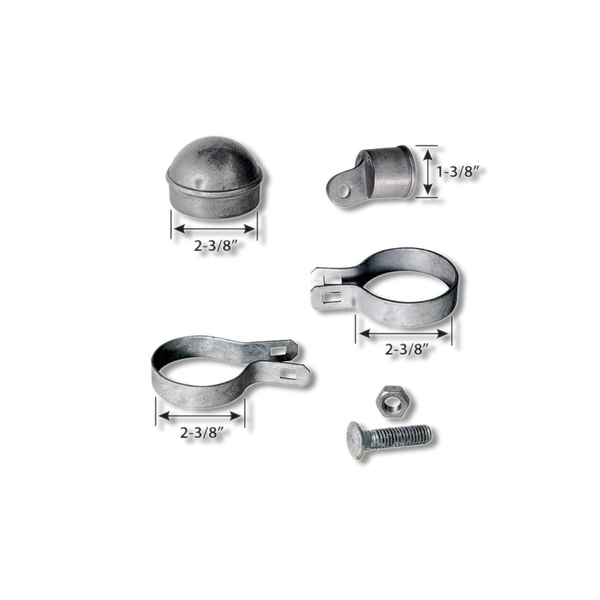 YardGard Galvanized Aluminum Chain Link Fence End/Gate Post Kit 328644C