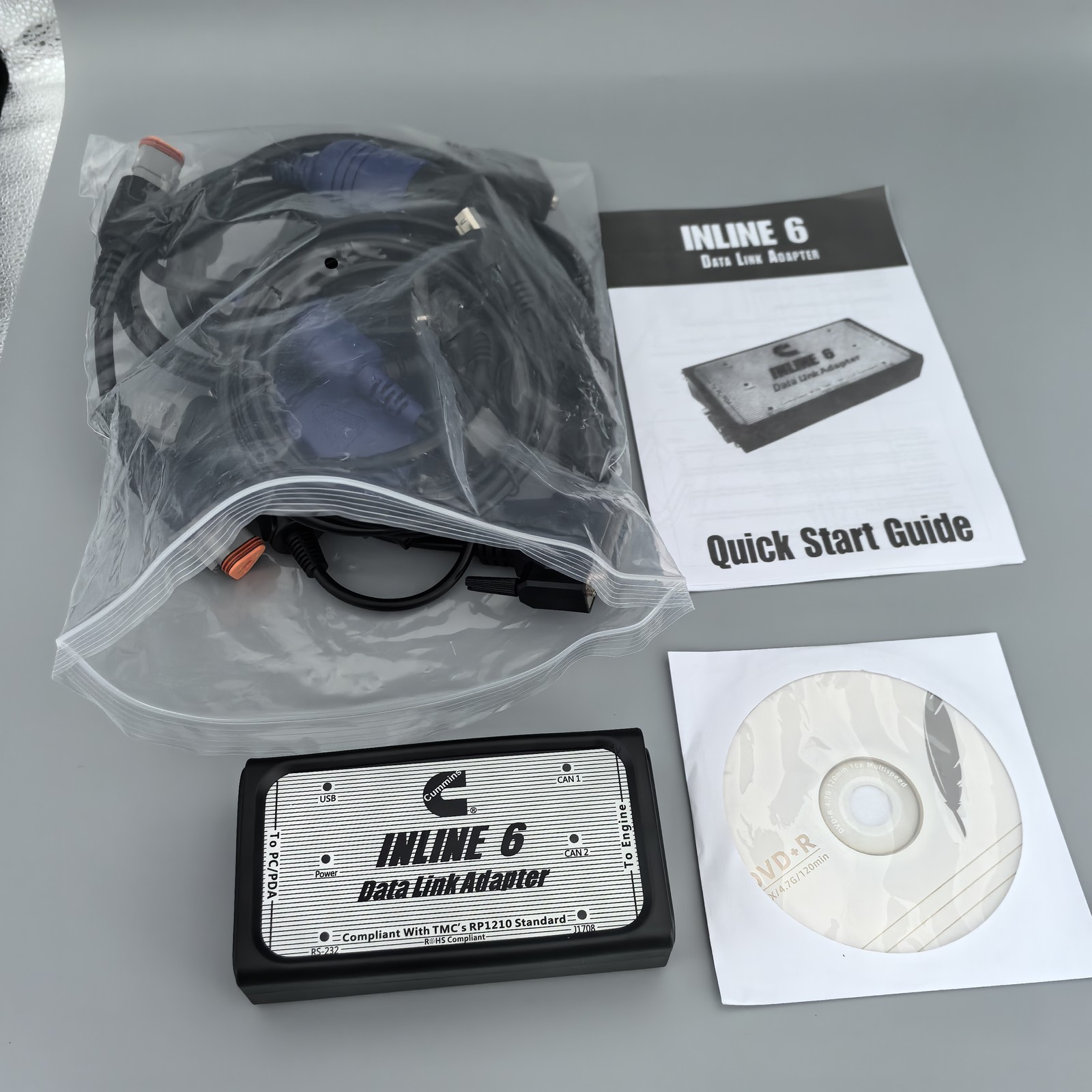 US Inline6 Data Link Adapter Heavy Duty Scanner insite v8.7 For Cummins Engine
