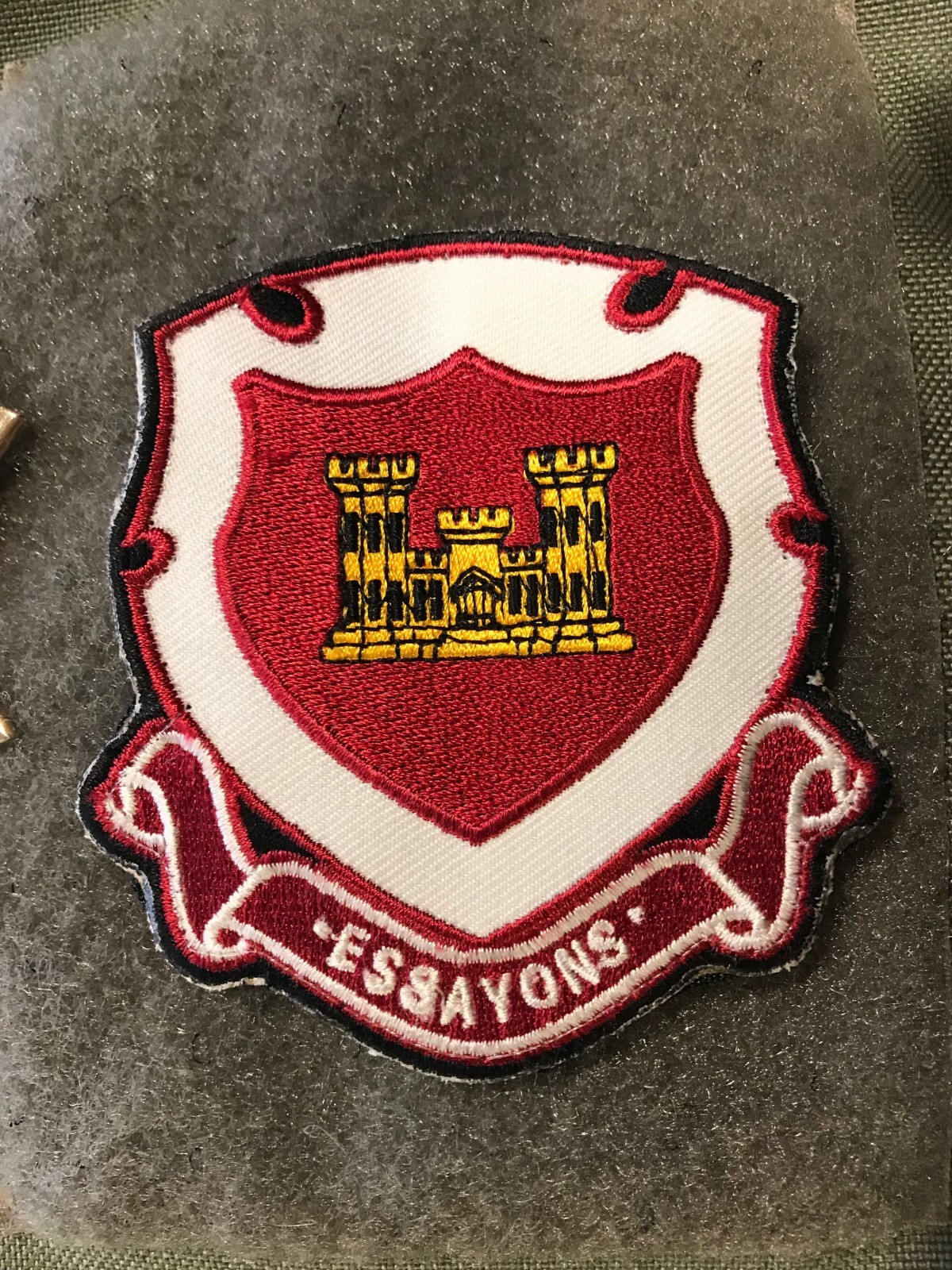 US Army Engineer Embroidered Patch - Combat Engineer - WAX Back - Essayons Motto
