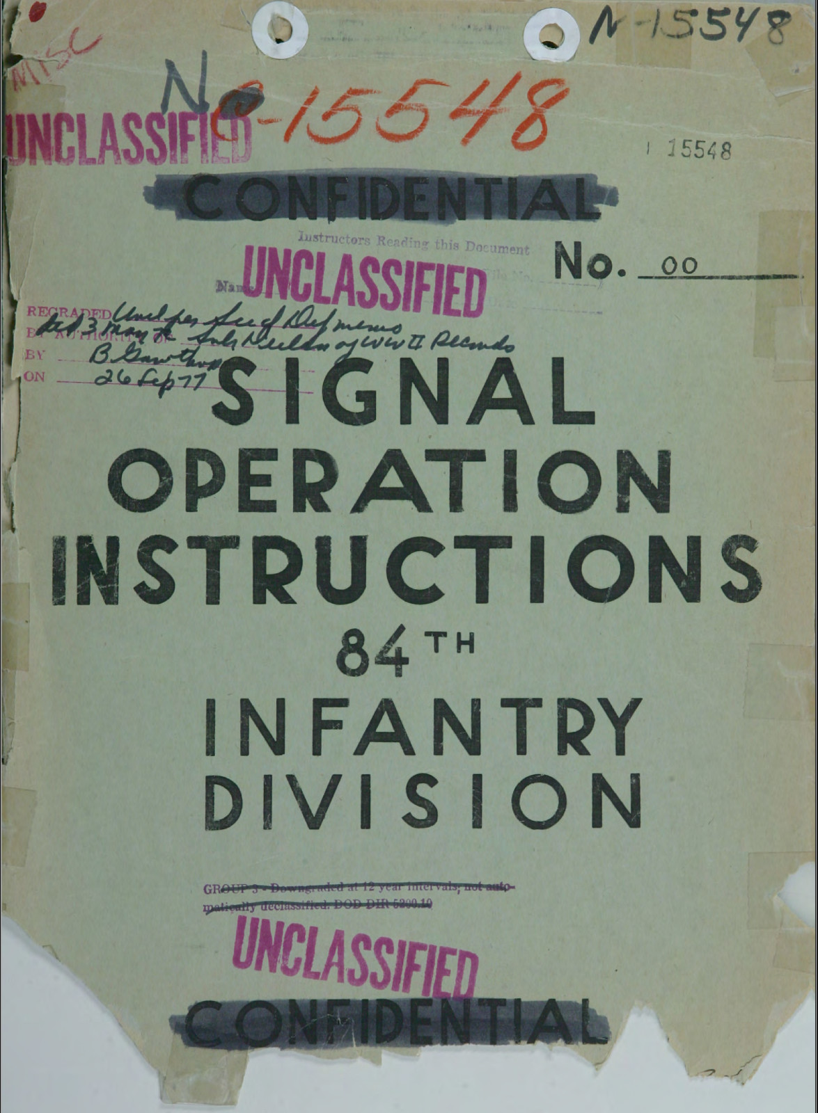 62 p. 1943 Signal Operation Instuctions 84th Infantry Division Manual on Data CD
