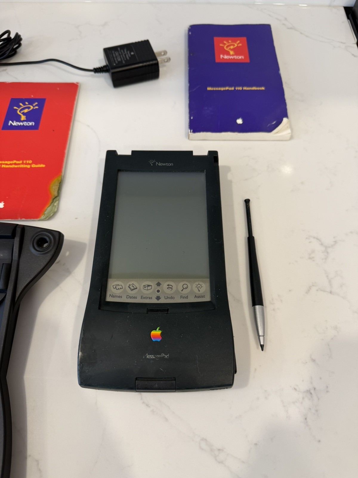 Vintage Apple Newton MessagePad 110 w/Dock & Papers - Tested Working