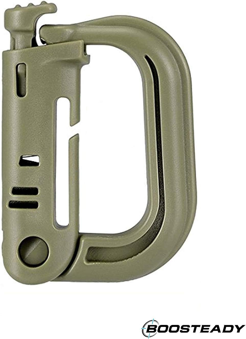 10 Pack Multipurpose D-Ring Grimlock Locking for Molle Webbing with Zippered ...