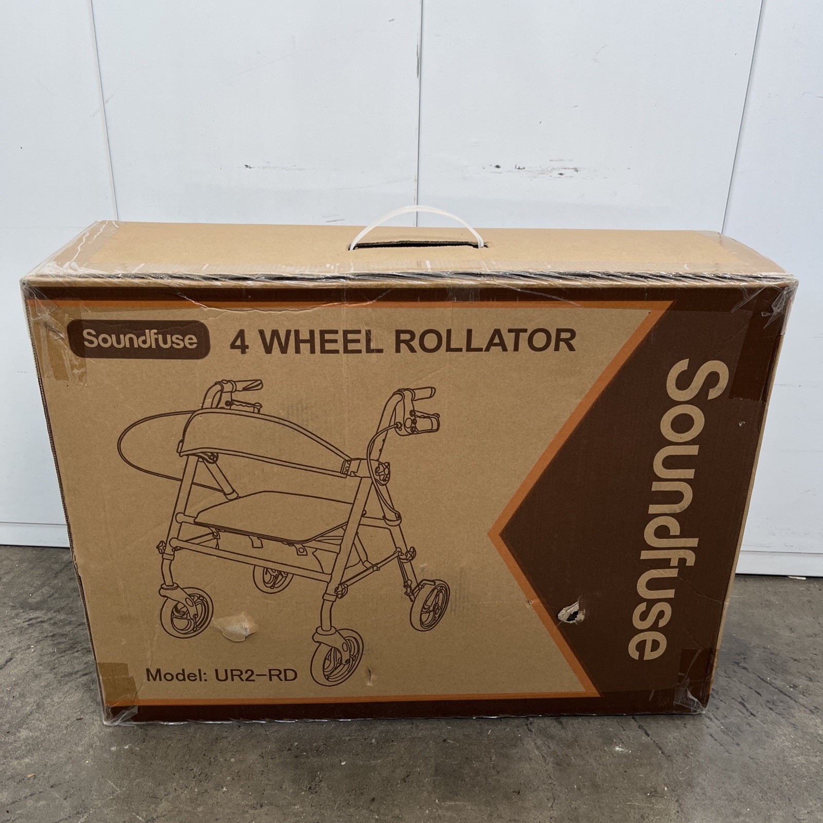 Soundfuse Rollator 4-Wheeled Walker w/ Seat | Adjustable, Lightweight, Foldable