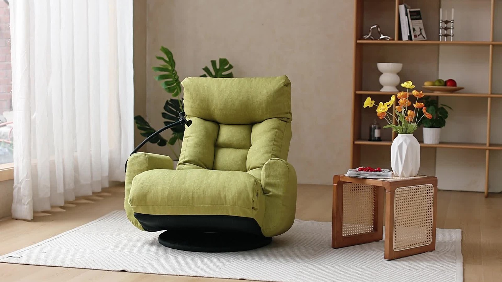 Adjustable Lounge Sofa Chair 360 Rotatable Recliner Green