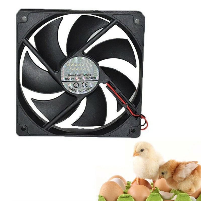 For 12V Fan Motor 48/56 Automatic Egg/Chicken Incubator Parts Black US