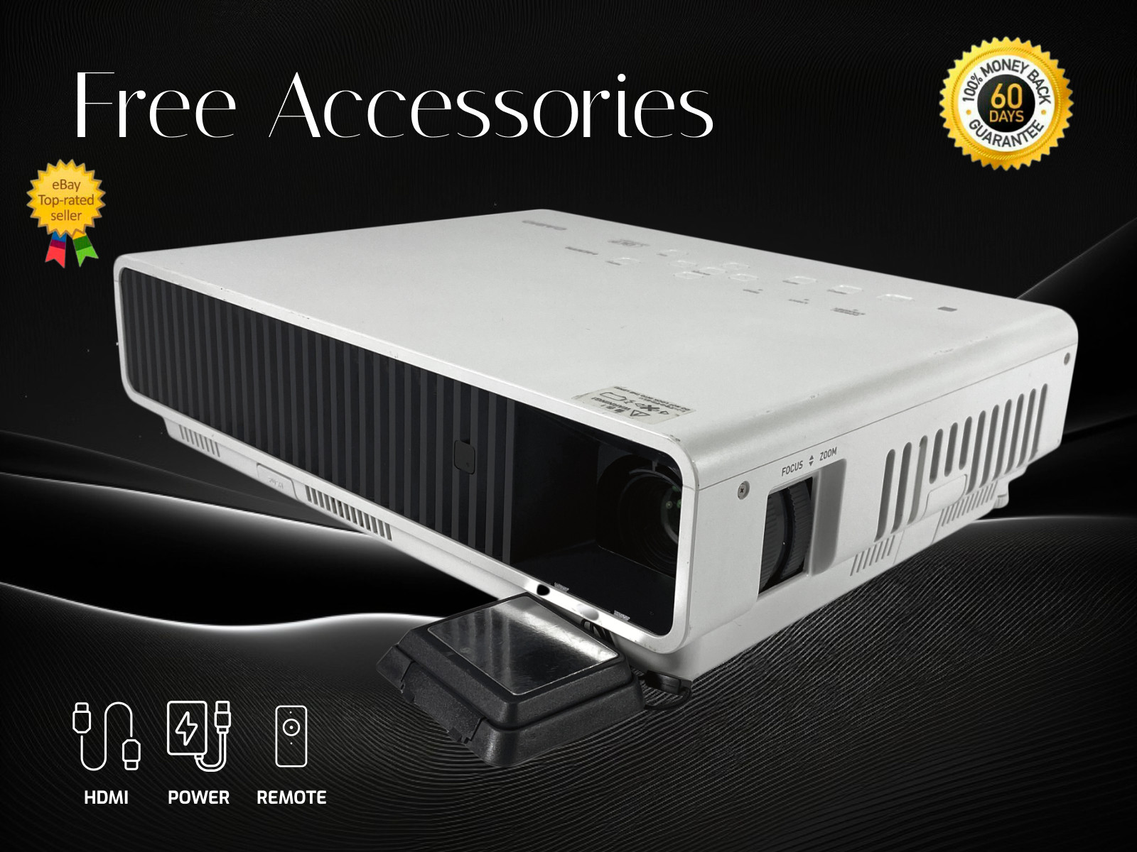 Lamp-Free DLP Projector 4K | Sports, YouTube, TV Shows 2500 Lumens 2160p HDMI 🎬