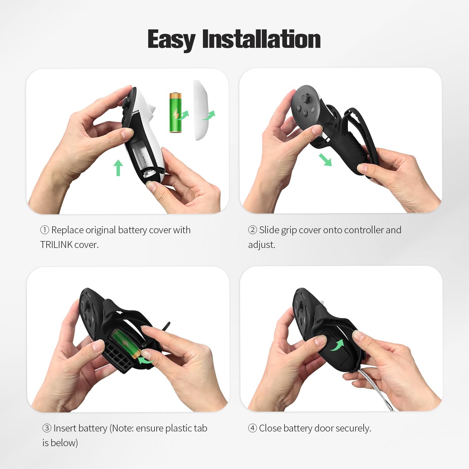 Controller Grips Compatible with Meta Quest 3S/Quest 3, Upgraded All-Silicone...