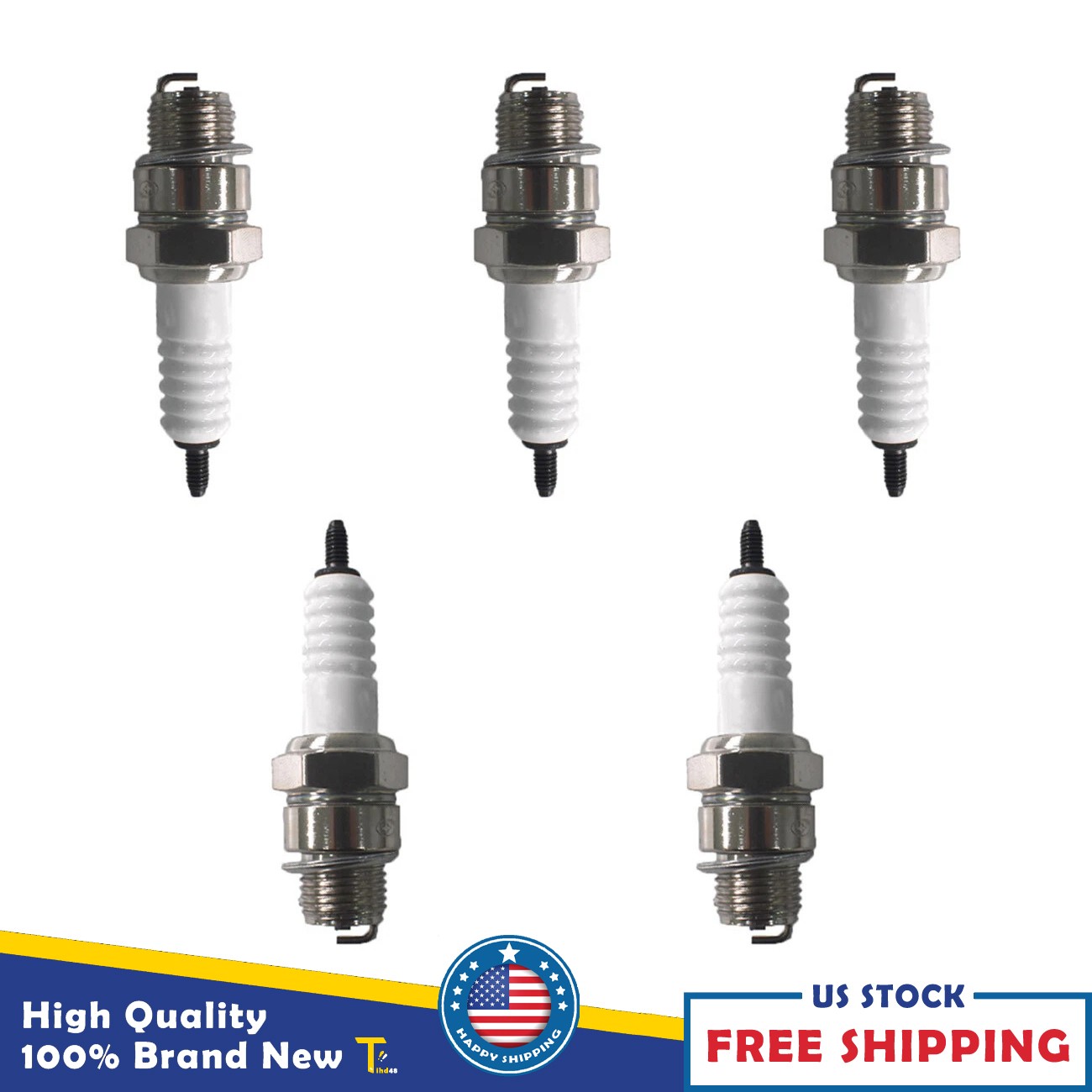 5pcs Spark Plug For Motorized Bicycle 50cc 60cc 66cc 80cc 2 Stroke Engine