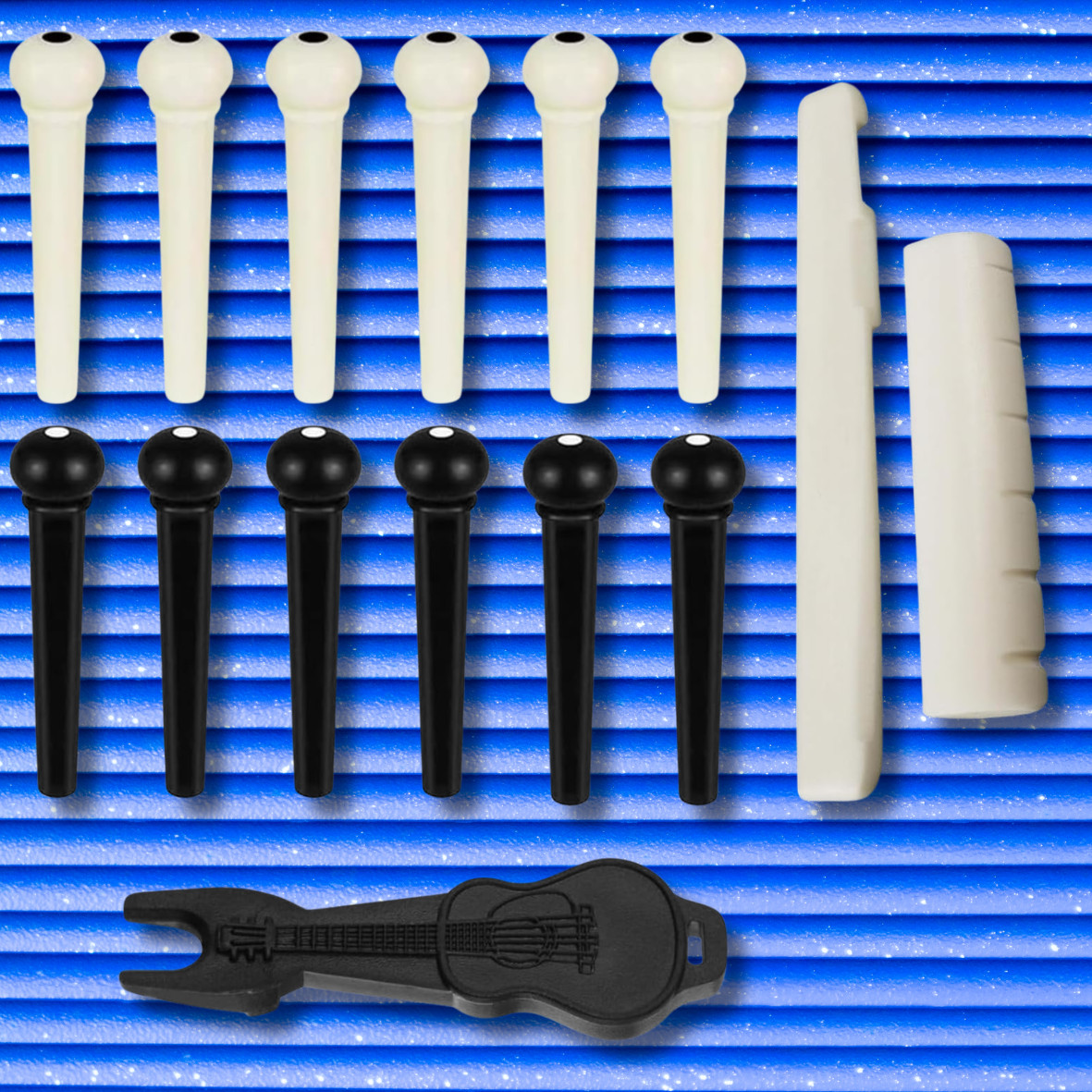 12Pcs Acoustic Guitar Bridge Pins Guitar String Pins Pegs with Bridge Pin...