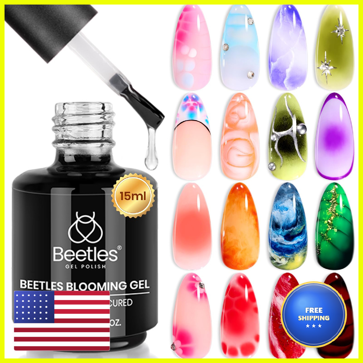 Beetles Gel Polish Beetles Blooming Gel 15Ml Clear Uv Led Nail Art Gel Polish