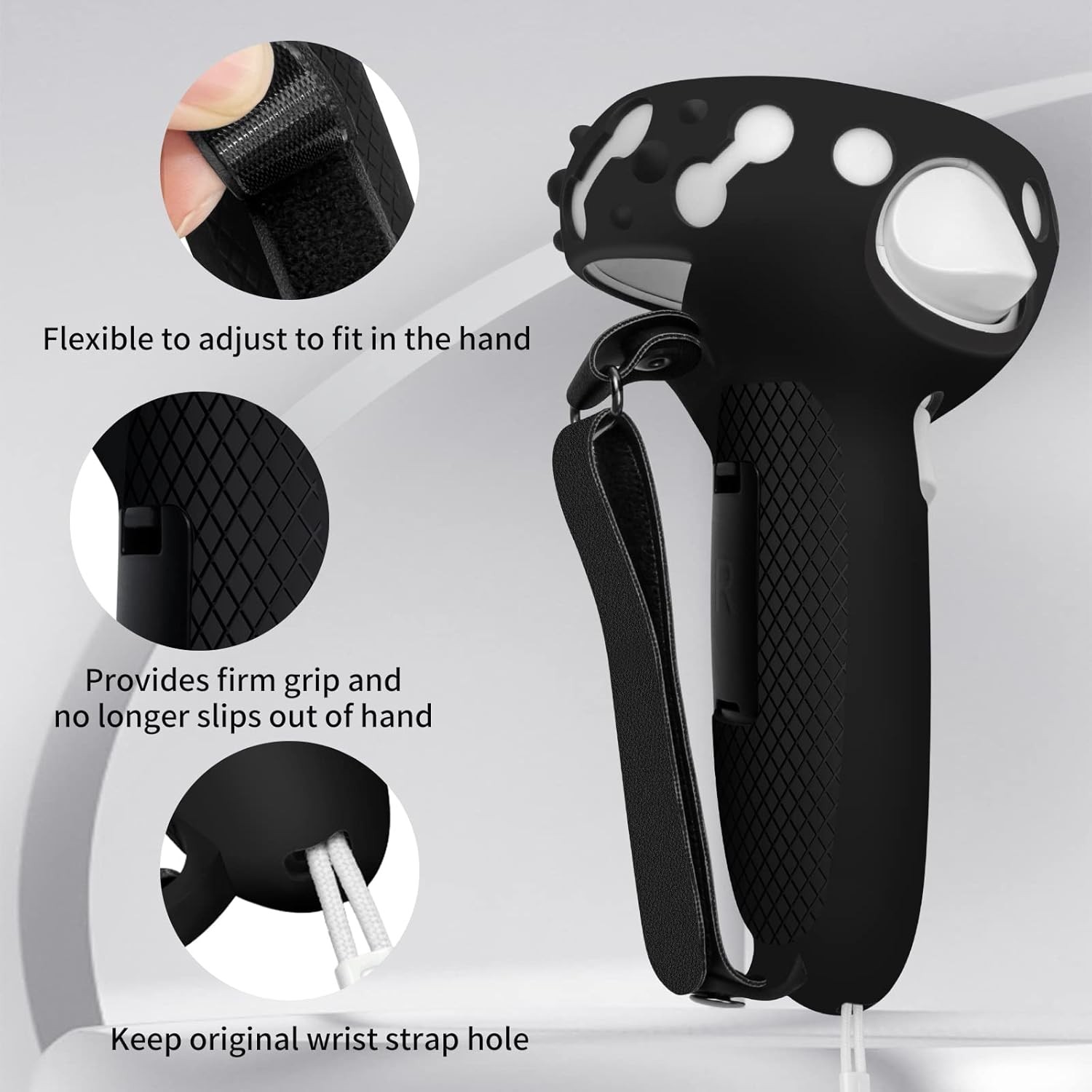 Controller Grips for Oculus Quest 2, Extended Silicone VR Grips Cover Protector