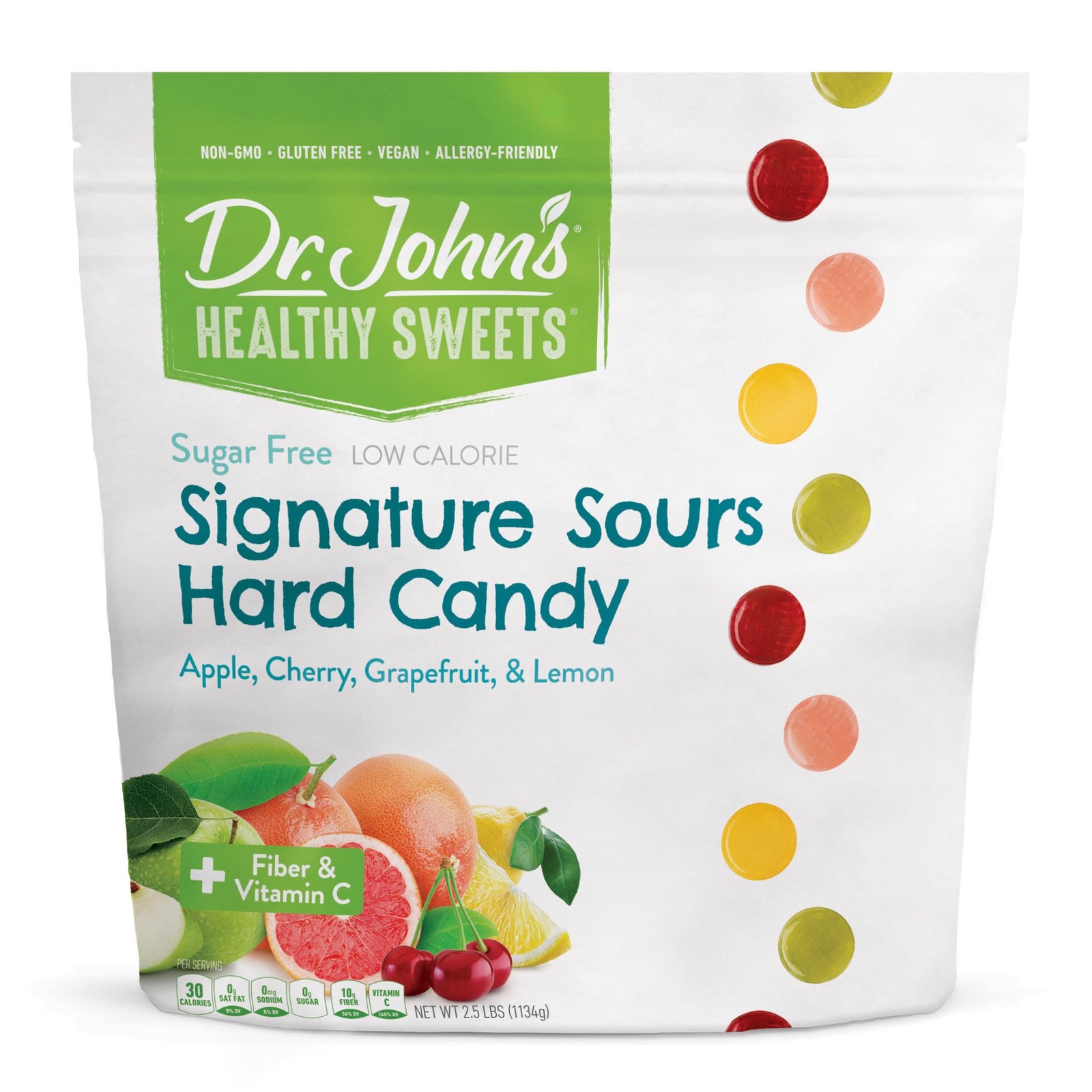 Signature Sours Hard Candy 252 Count, 2.5 LB Bag - Sugar-Free, Keto Friendly