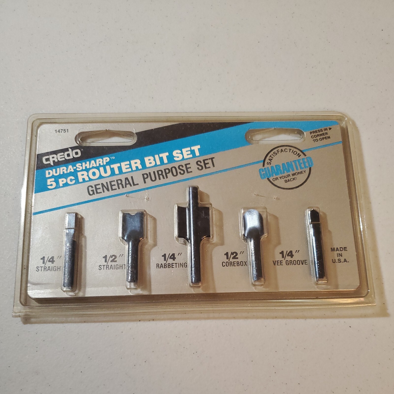 CREDO 14751 Dura-Sharp 5 Pc Router Bit Set General Purpose Assortment