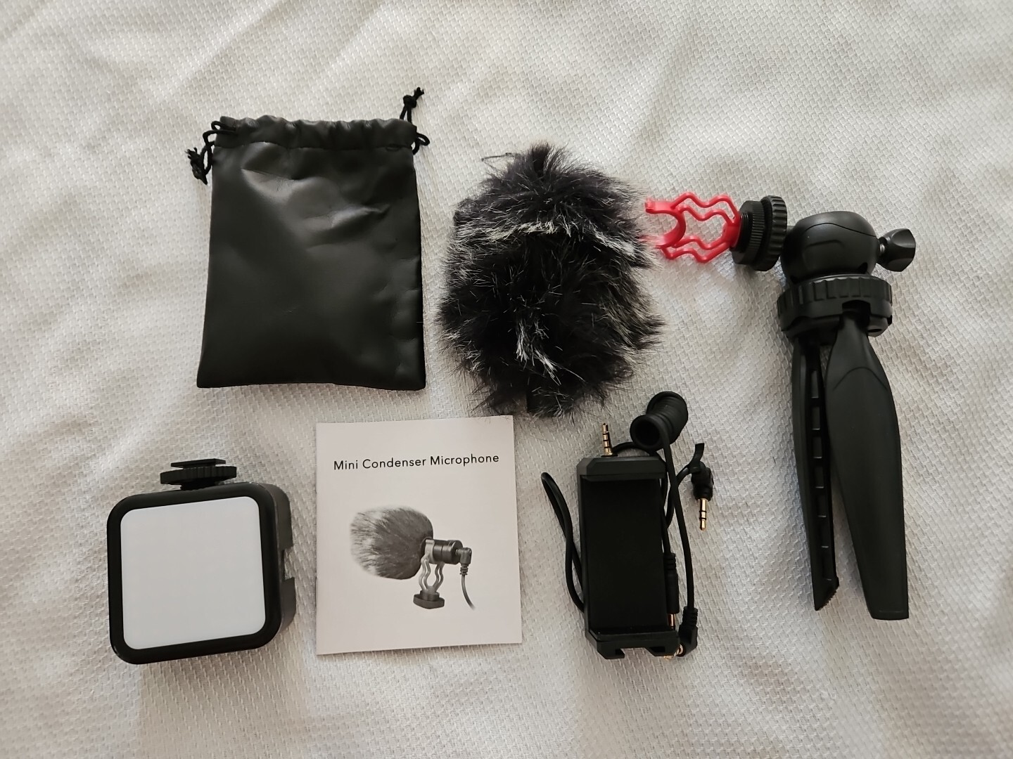 Squarock External Mini Condenser Microphone Kit w/ Tripod and Light F11