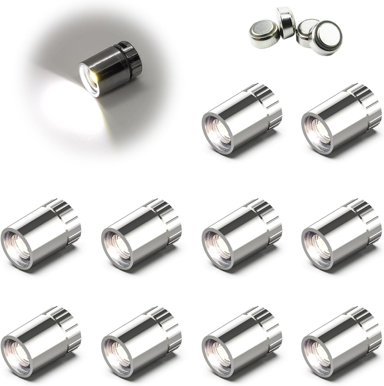 10 Pack Small Spotlight Battery Operated LED Lights, Warm White LED Wireless