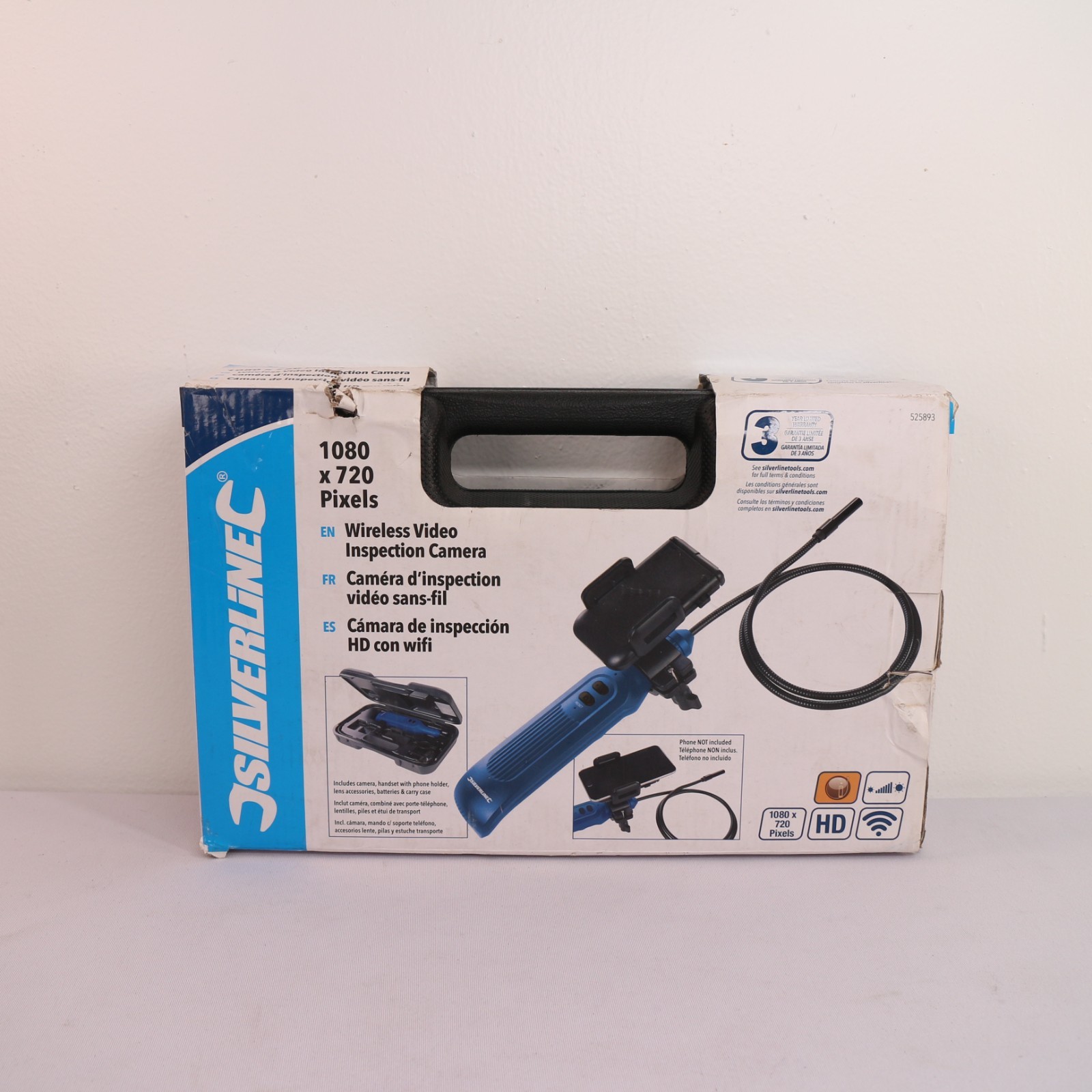 Silverline 525893 Video Inspection Camera NEW OPEN BOX Wireless 1080 x 720 Pixel
