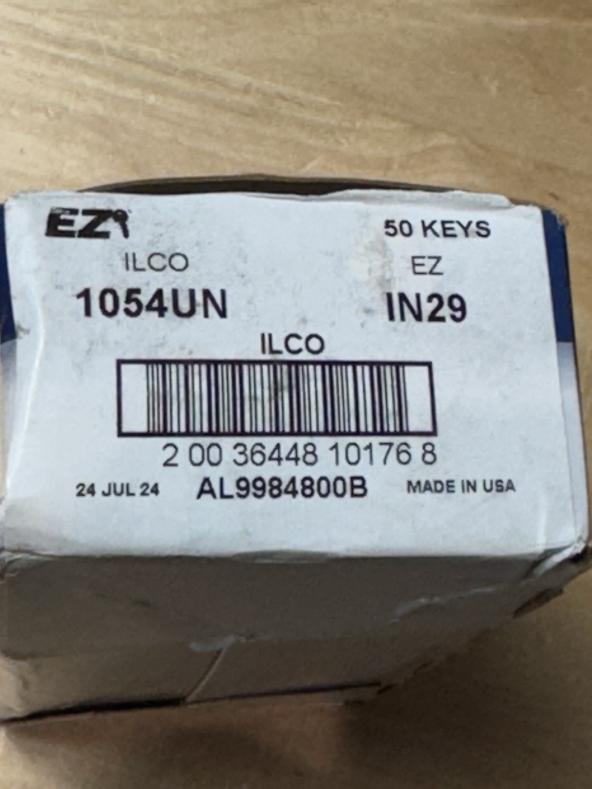 50 QTY - ILCO 1054UN IN29 Uncut Key Blanks Brass, Nickel Plated