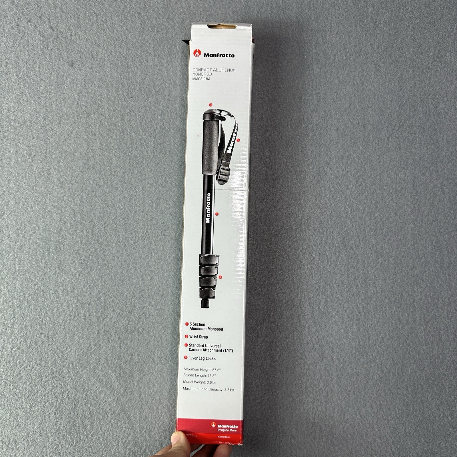 Manfrotto MMC3-01M Compact 5-Section Aluminum Camera Monopod Lightweight