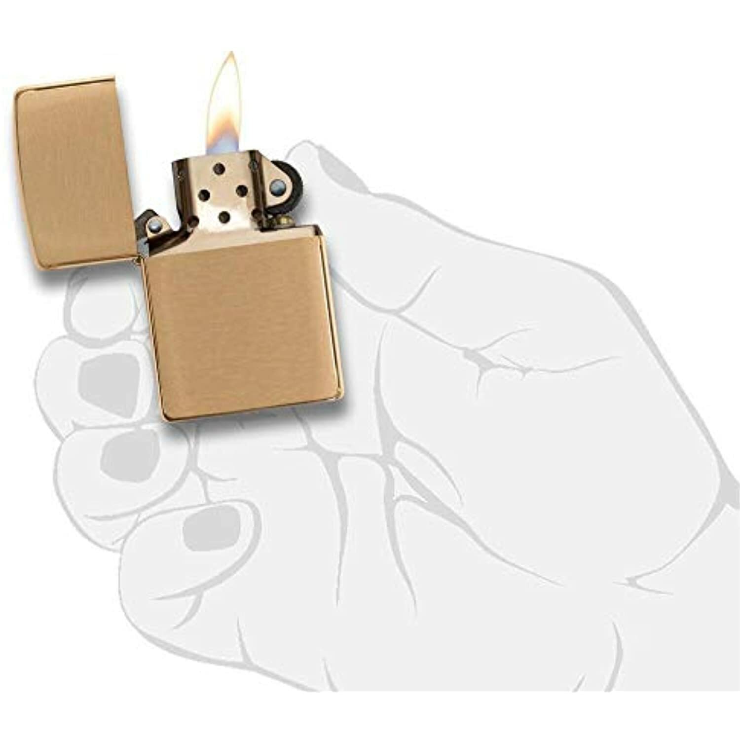 Zippo 168 Armor Brushed Brass Pocket Lighter