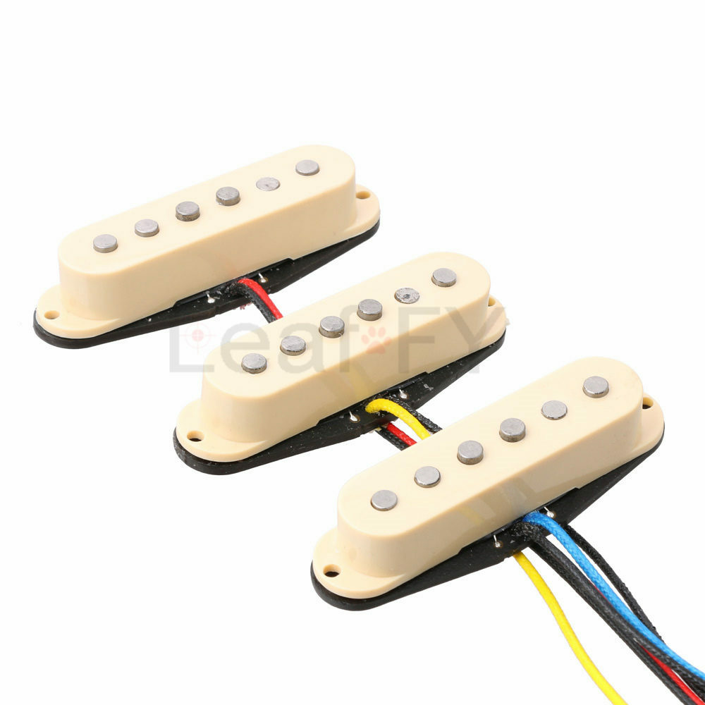 3PCS Alnico 5 Single Coil Pickup SSS for Start ST Guitar Alnico V Ivory