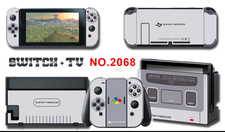Vinyl Decal Skin Sticker Protector for Nintendo Switch Classic SNES SFC #2068