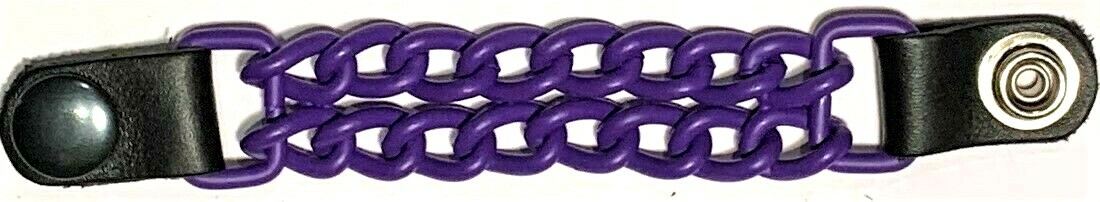 1 MATTE PURPLE POWDER COATED DOUBLE CHAIN MOTORCYCLE VEST EXTENDERS MADE IN USA