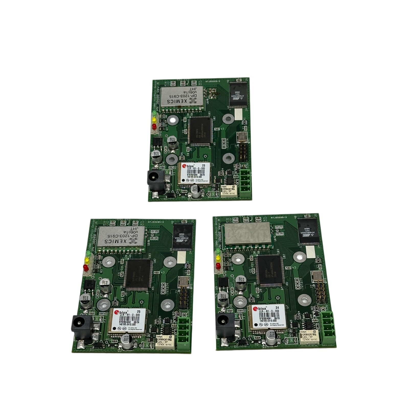 Lot of 3 Highpoint Design 30600 Rev A Circuit Boards with U-Blox LEA-4H-0-000