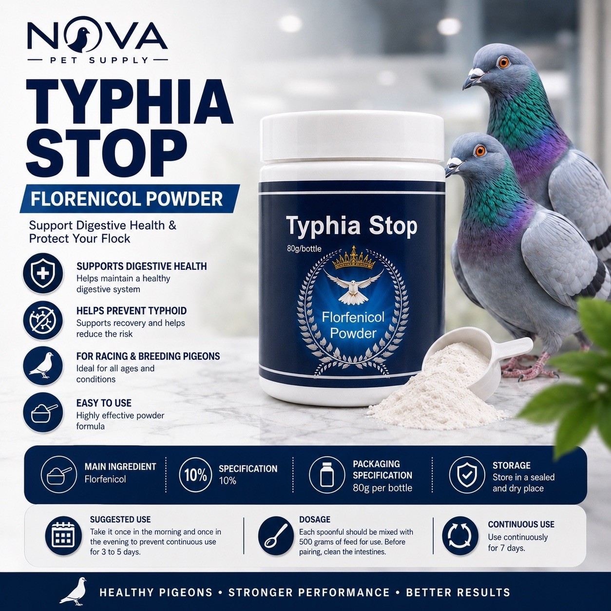 Pigeon TYPHIA STOP FLORENICOL POWDER