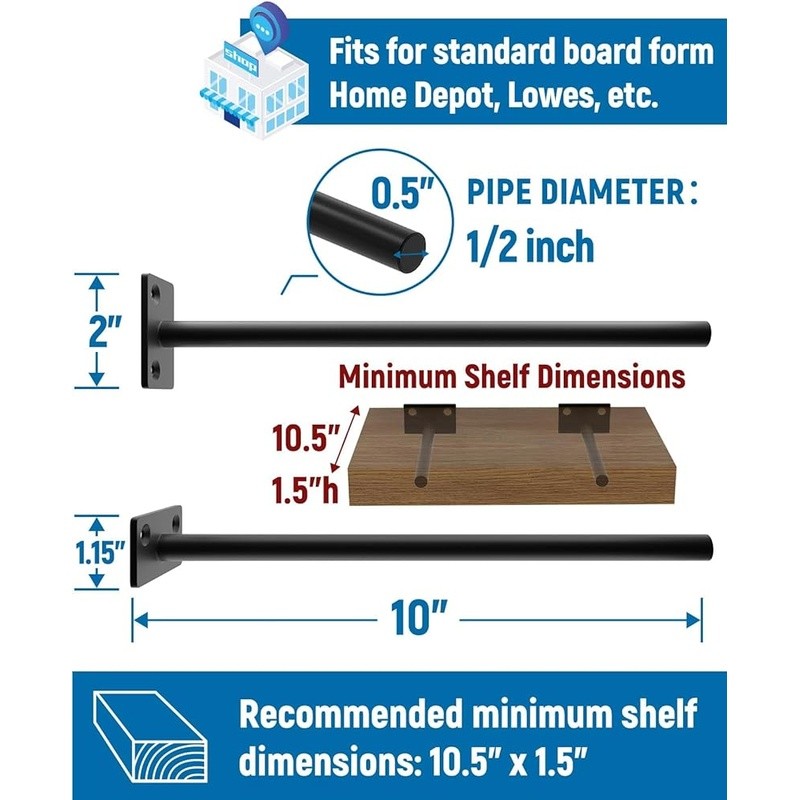 32 Pack Floating Shelf Bracket Concealed Support Heavy Duty 110lb Capacity New