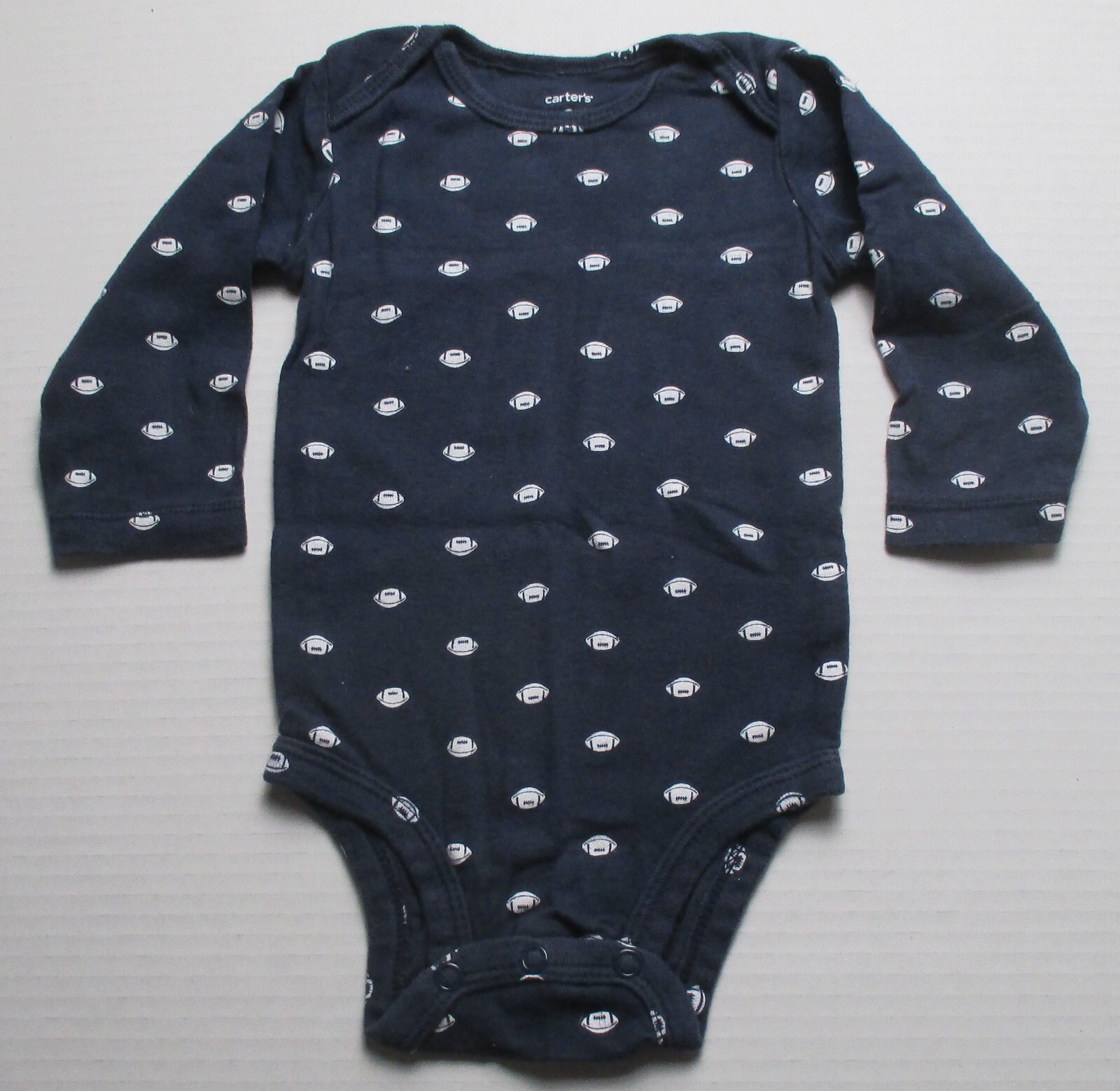 Infant Baby Boys 9 Months Carter's Blue Football Long Sleeve Shirt